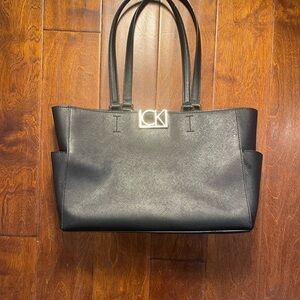 Calvin Klein Black Leather Tote